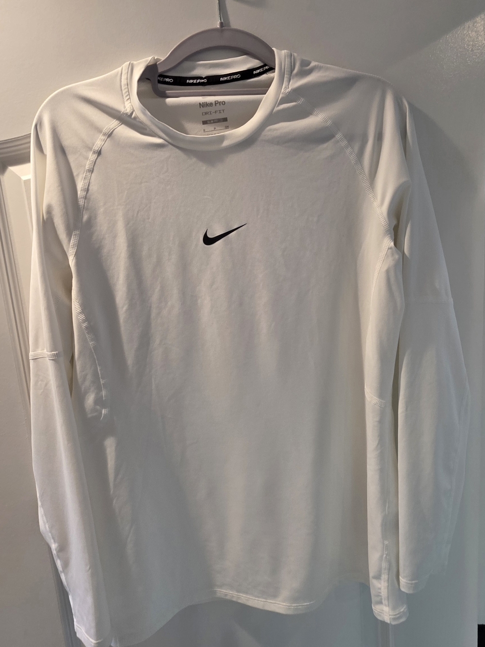 Nike White Long-Sleeve Dri-FIT Training Shirt